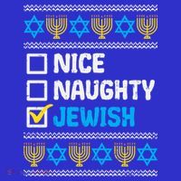 Nice Naughty Jewish Ugly Hanukkah Sweater Chanukah Jew Gift Sweatshirt thumb 3