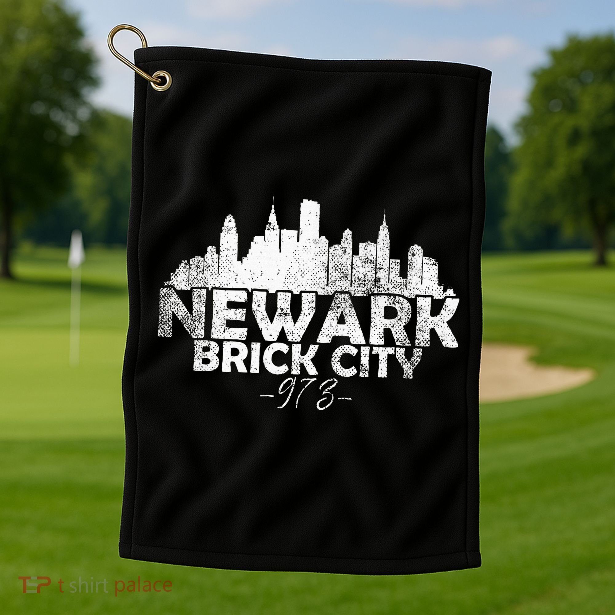Newark New Jersey Nj Brick City Skyline Golf Towel