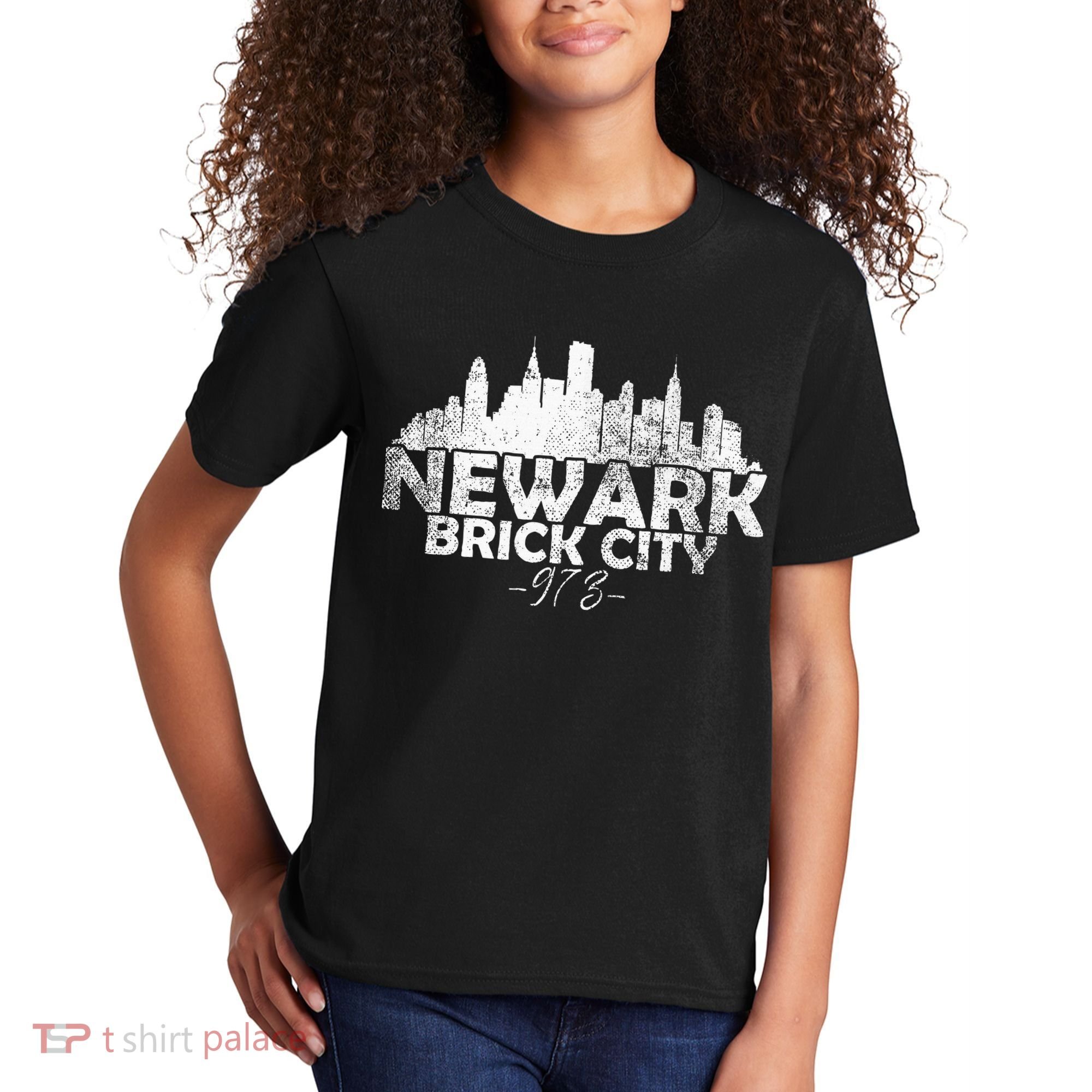 Newark New Jersey Nj Brick City Skyline Kids T-Shirt