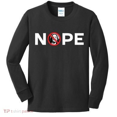 Nope No Kamala Sign Anti Kamala Harris Kids Long Sleeve Shirt