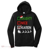 Naughty Nice Karen Christmas Pajamas Funny Santa Hat Xmas Gift Women's Hoodie thumb 0