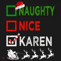 Naughty Nice Karen Christmas Pajamas Funny Santa Hat Xmas Gift Women's Hoodie thumb 2