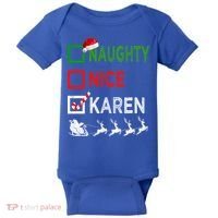 Naughty Nice Karen Christmas Pajamas Funny Santa Hat Xmas Gift Baby Bodysuit thumb 0