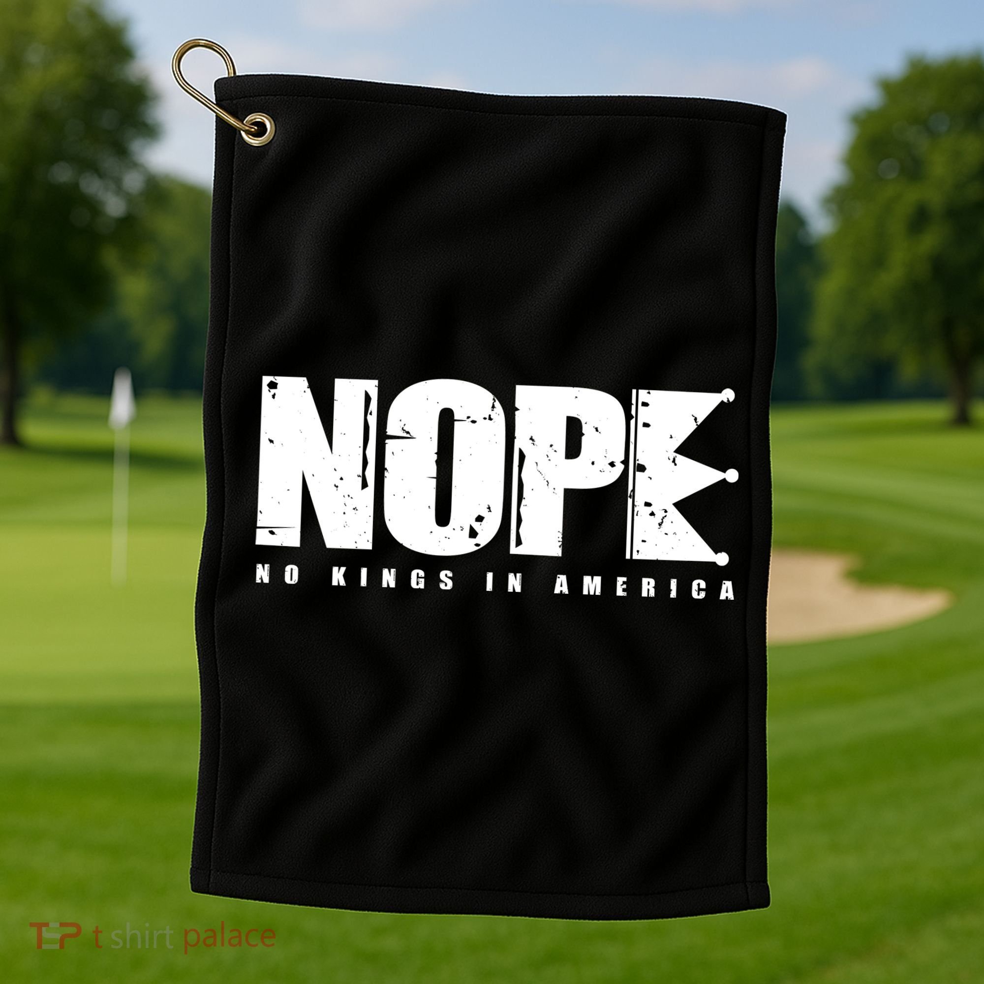 Nope No Kings In America Golf Towel