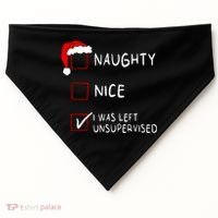 Naughty Nice List Was Left Unsupervised Christmas USA-Made Doggie Bandana thumb 0
