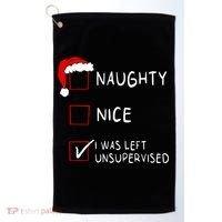 Naughty Nice List Was Left Unsupervised Christmas Golf Towel thumb 0