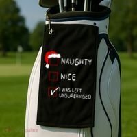 Naughty Nice List Was Left Unsupervised Christmas Golf Towel thumb 2
