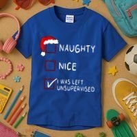 Naughty Nice List Was Left Unsupervised Christmas Kids T-Shirt thumb 3