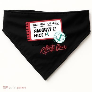 Naughty Nice List Santa USA-Made Doggie Bandana