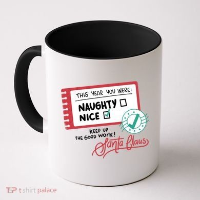 Naughty Nice List Santa Coffee Mug