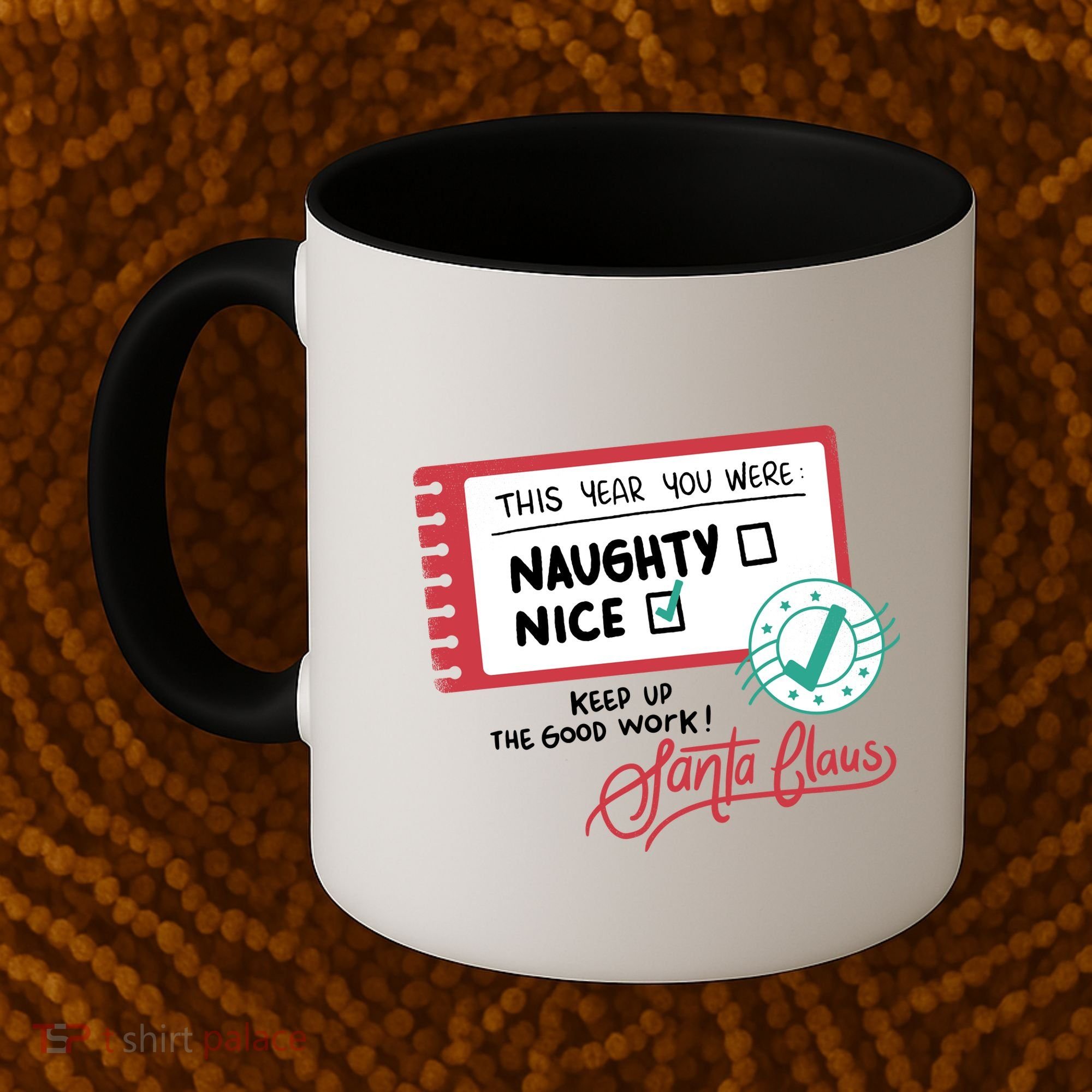 Naughty Nice List Santa Coffee Mug