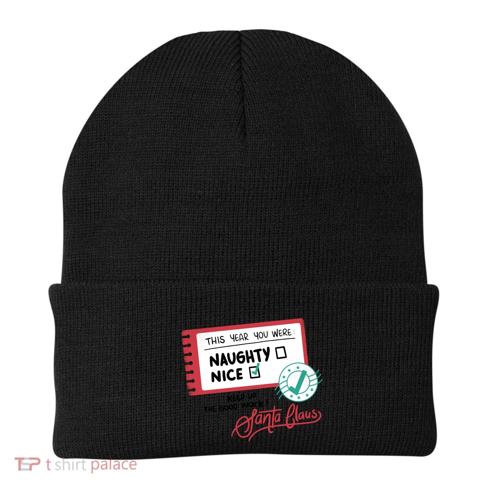 Naughty Nice List Santa Beanie