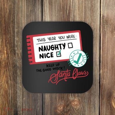 Naughty Nice List Santa Coaster