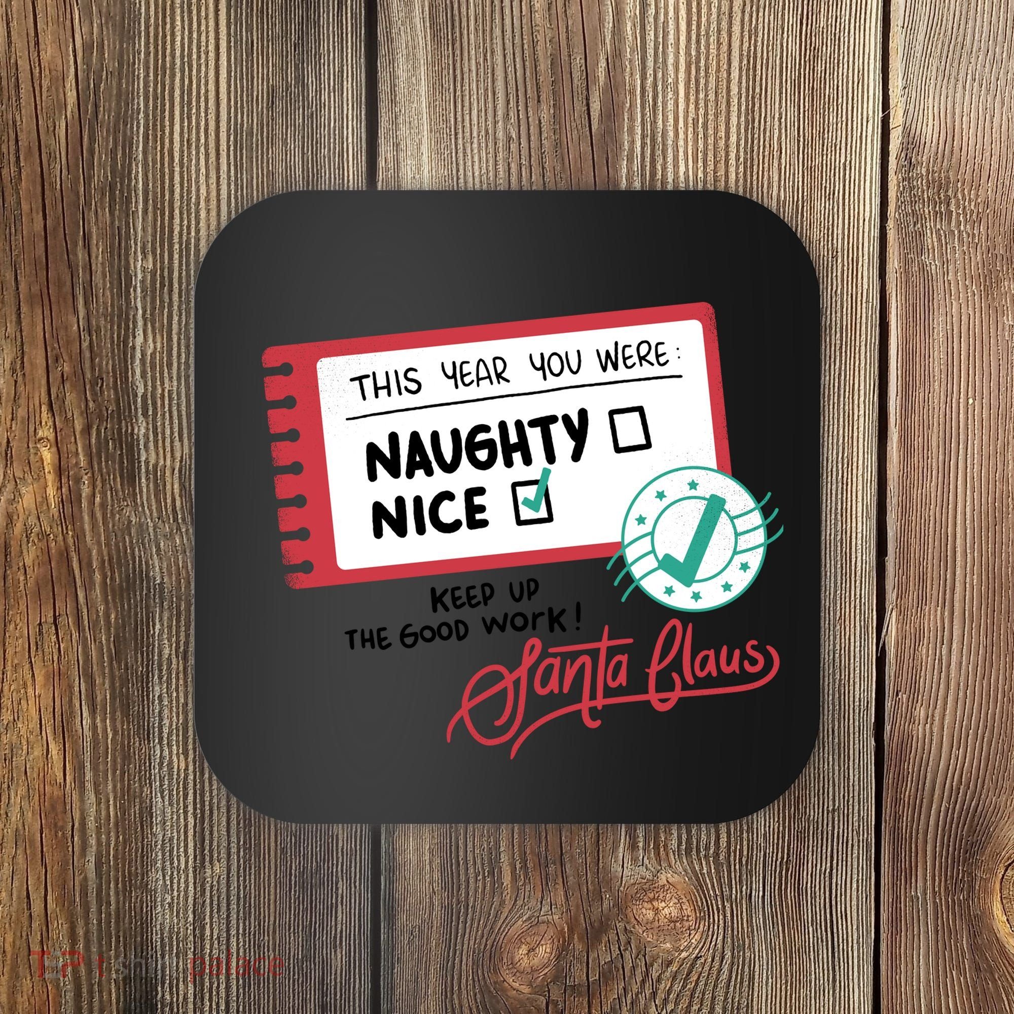 Naughty Nice List Santa Coaster