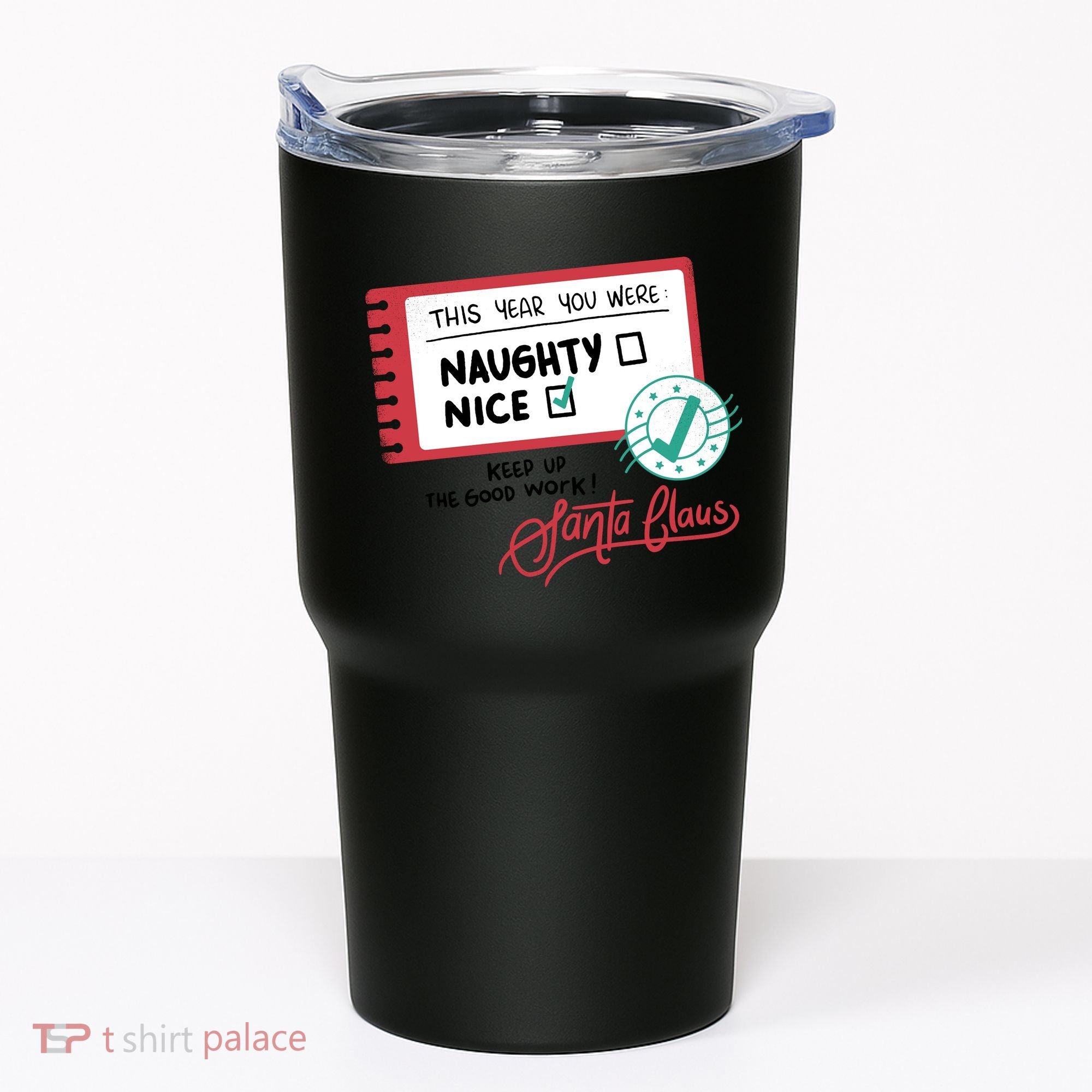 Naughty Nice List Santa Tumbler