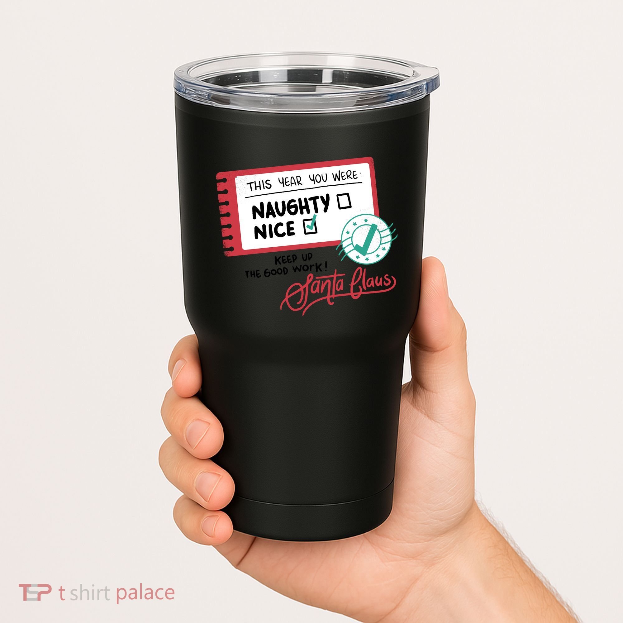 Naughty Nice List Santa Tumbler