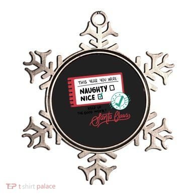 Naughty Nice List Santa Ornament