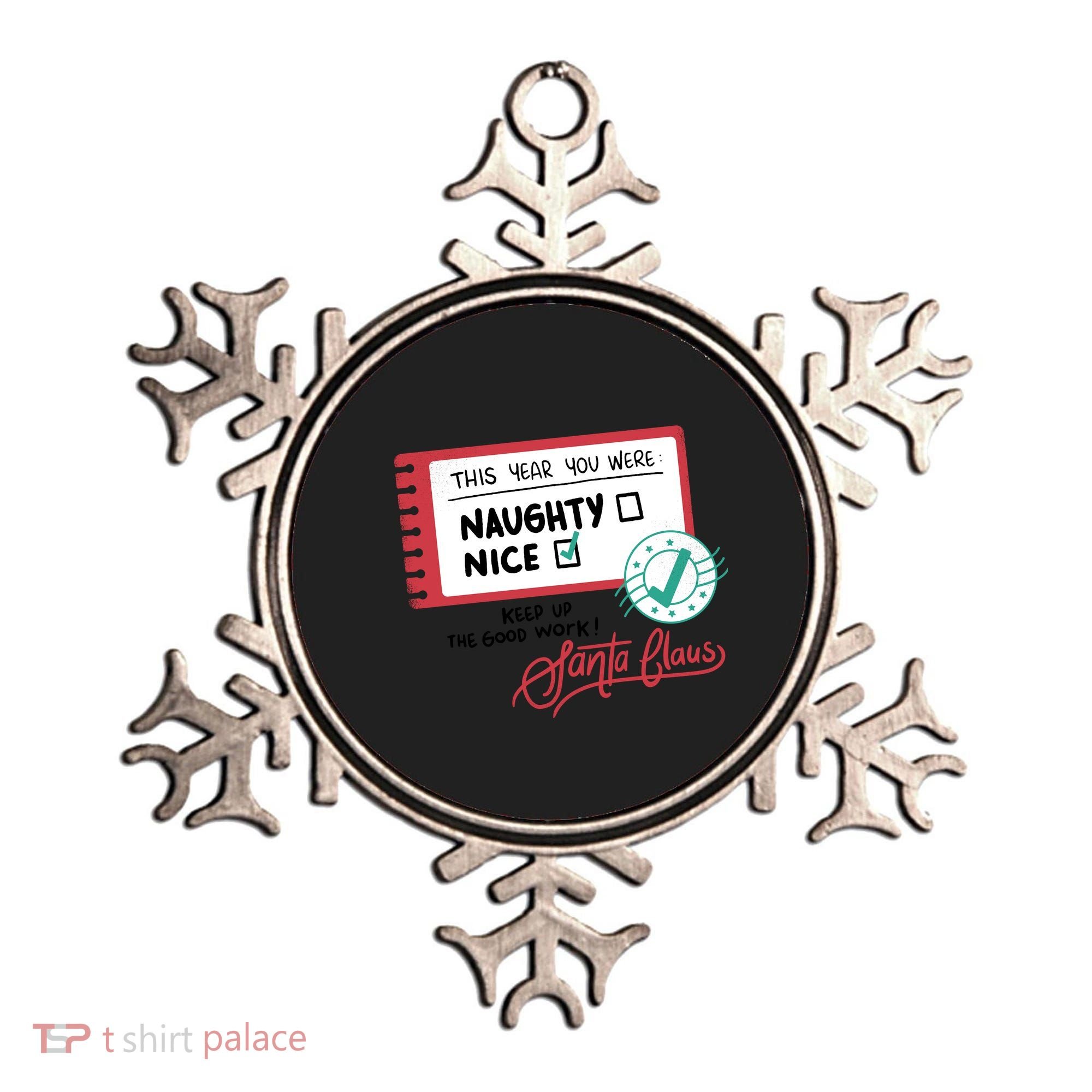 Naughty Nice List Santa Ornament