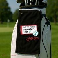 Naughty Nice List Santa Golf Towel thumb 2