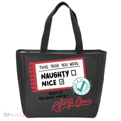 Naughty Nice List Santa Tote Bag