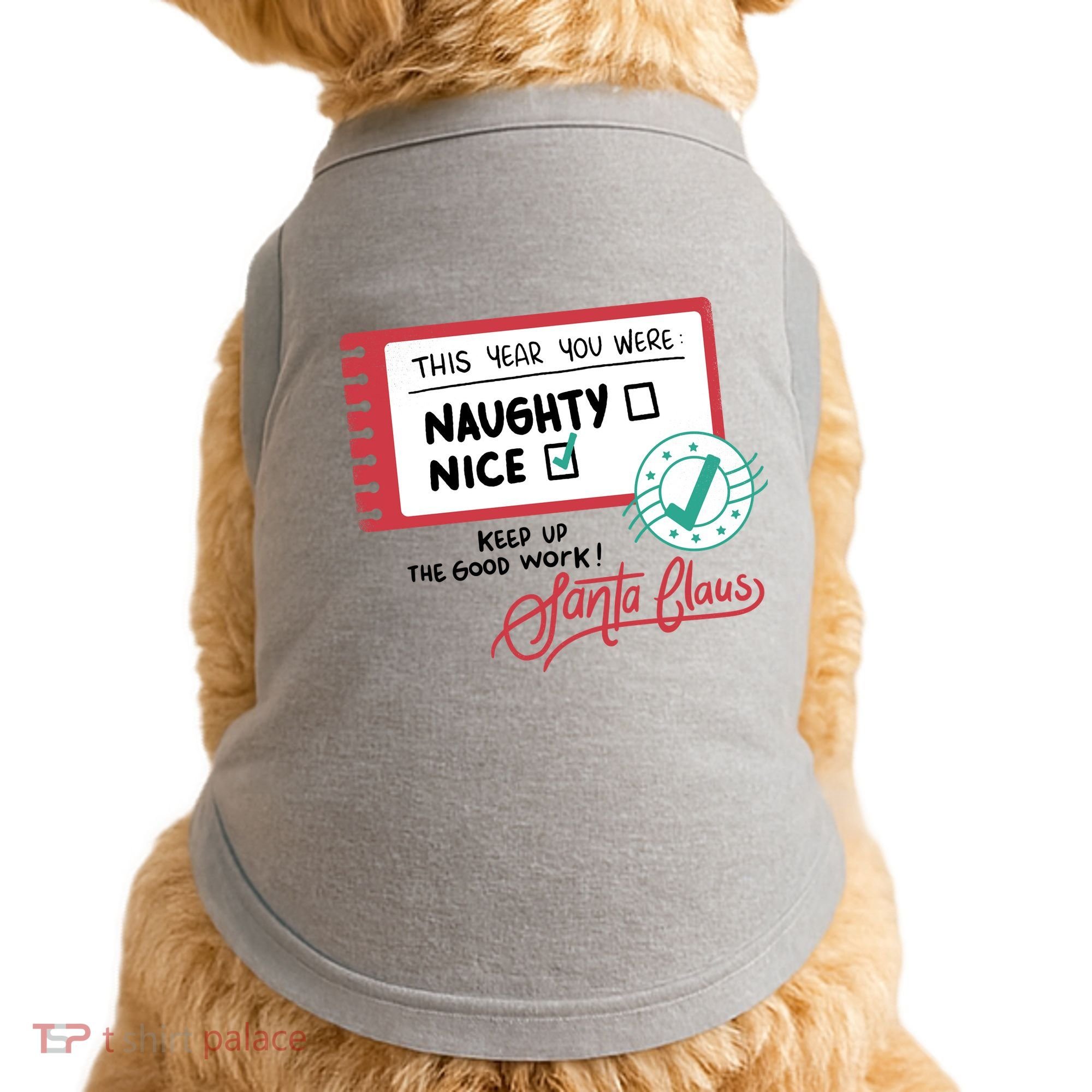 Naughty Nice List Santa Doggie Tank