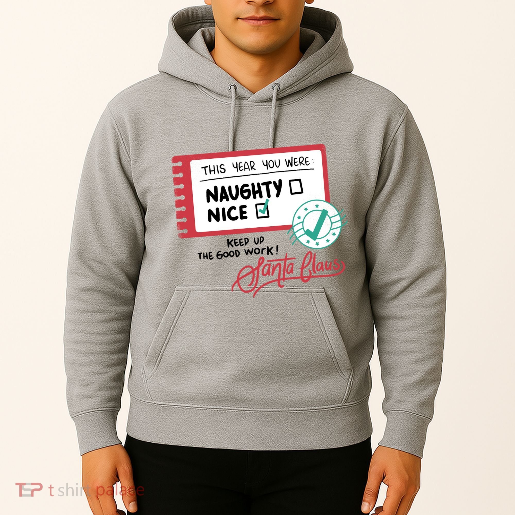 Naughty Nice List Santa Hoodie