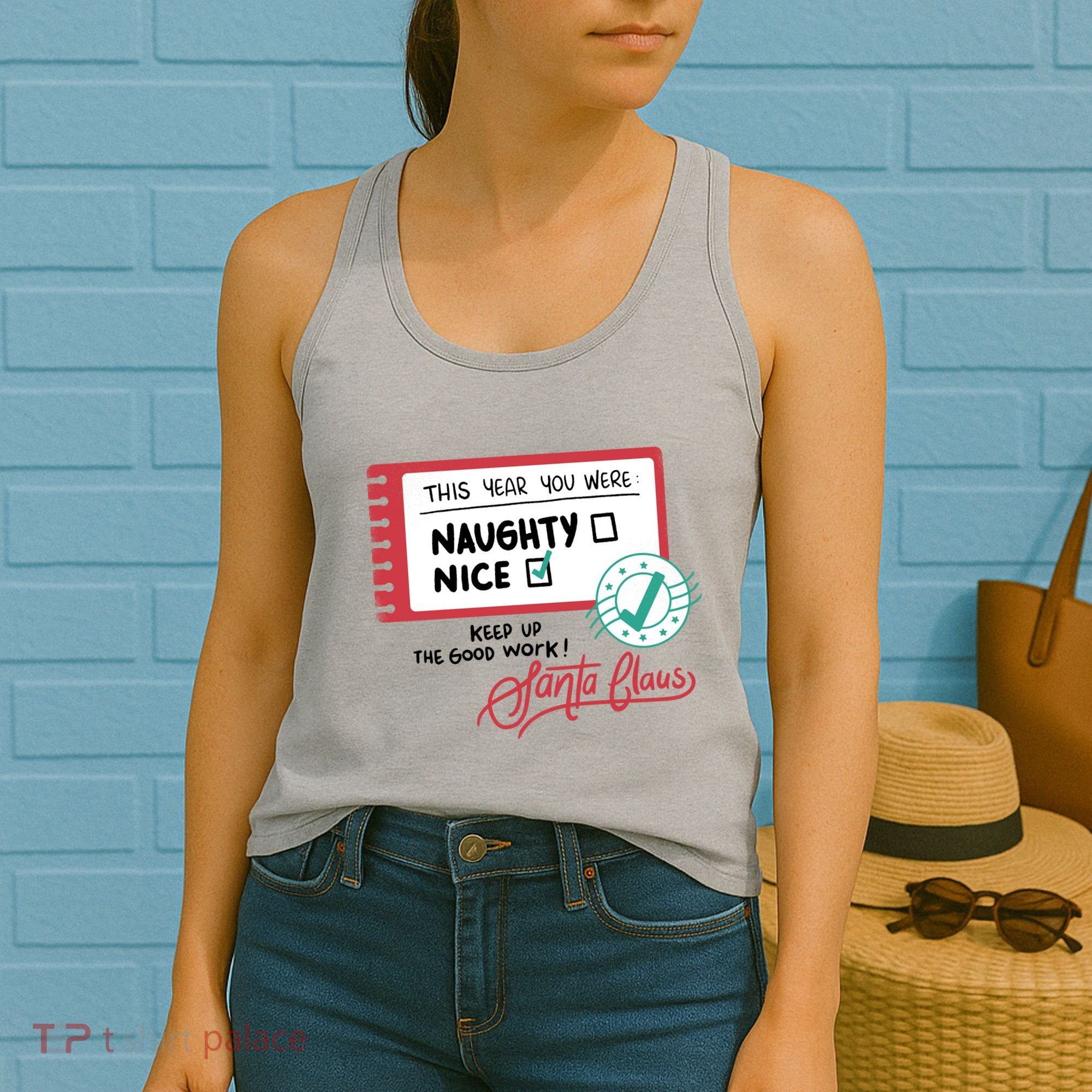 Naughty Nice List Santa Women's Tank Top