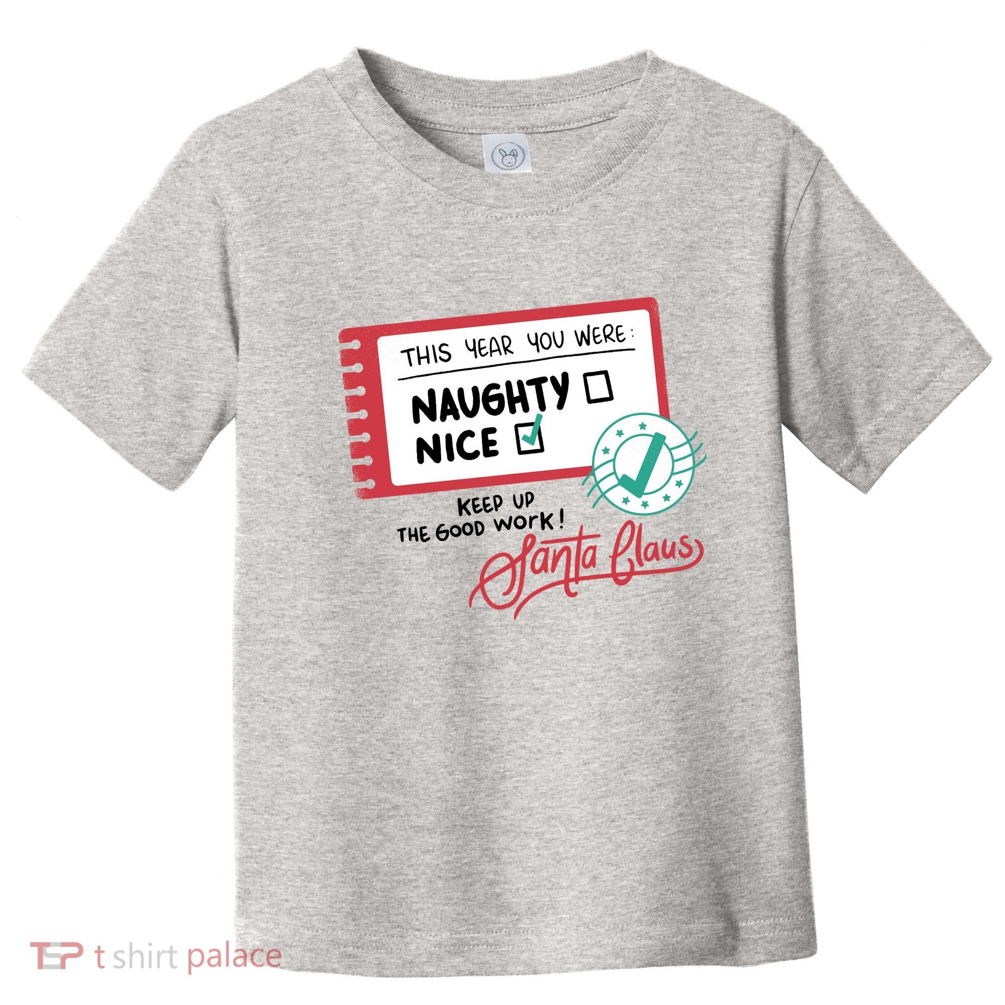 Naughty Nice List Santa Toddler T-Shirt