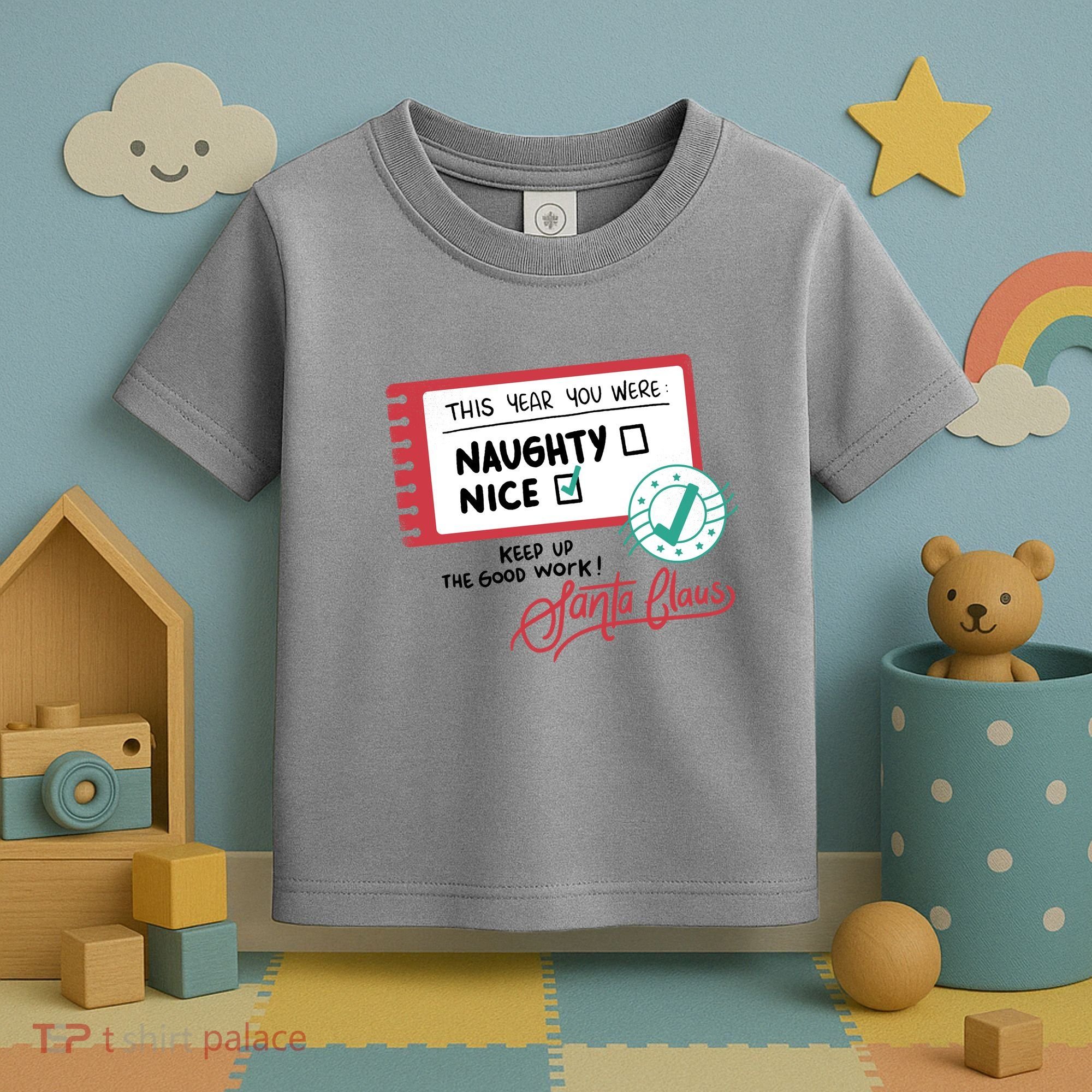 Naughty Nice List Santa Toddler T-Shirt
