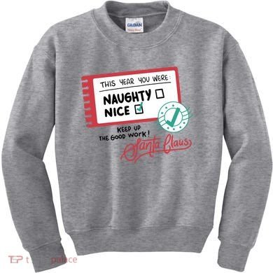 Naughty Nice List Santa Kids Sweatshirt