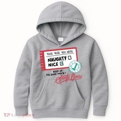 Naughty Nice List Santa Kids Hoodie
