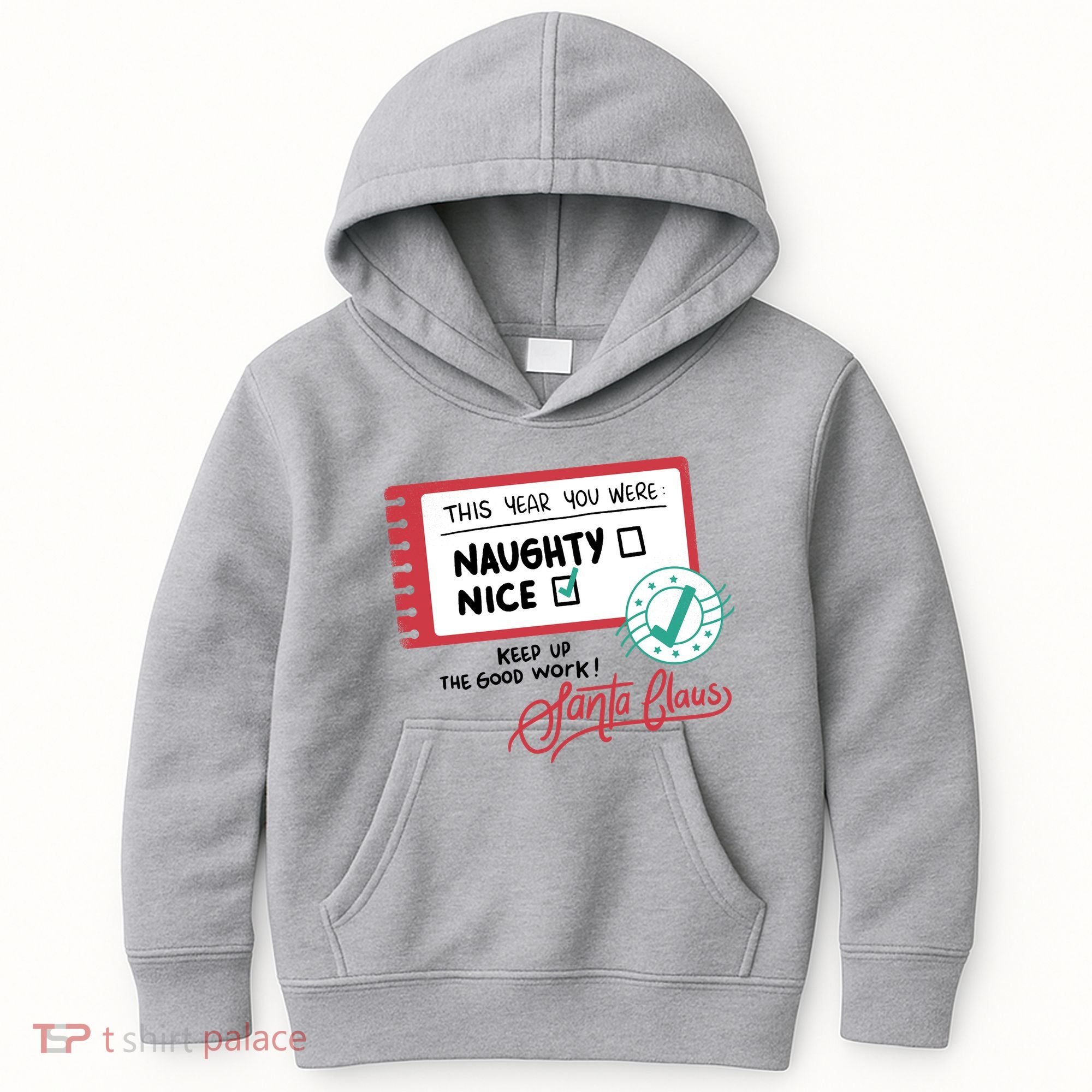 Naughty Nice List Santa Kids Hoodie