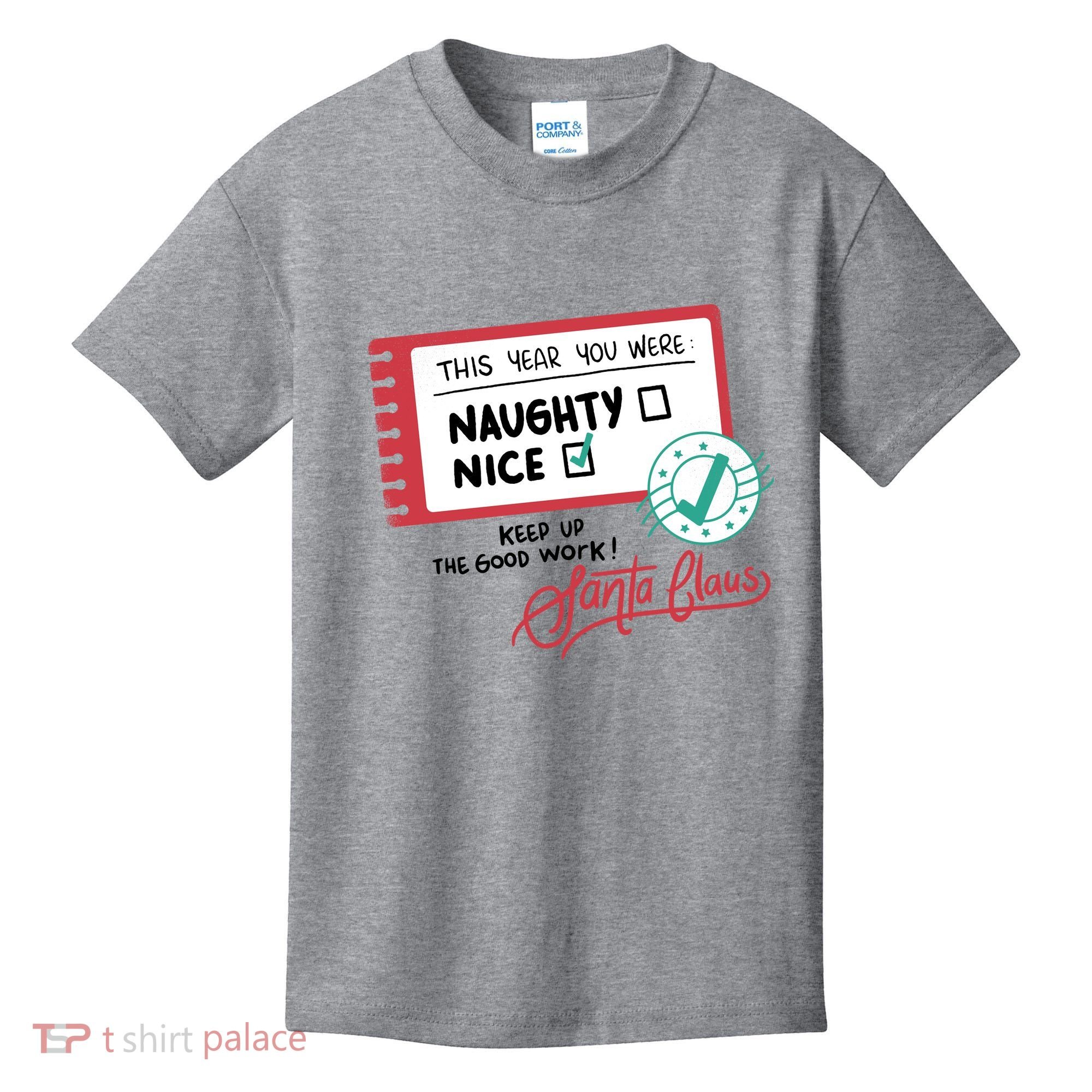 Naughty Nice List Santa Kids T-Shirt