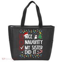 Nice Naughty My Sister Did It Xmas Family Tote Bag thumb 0