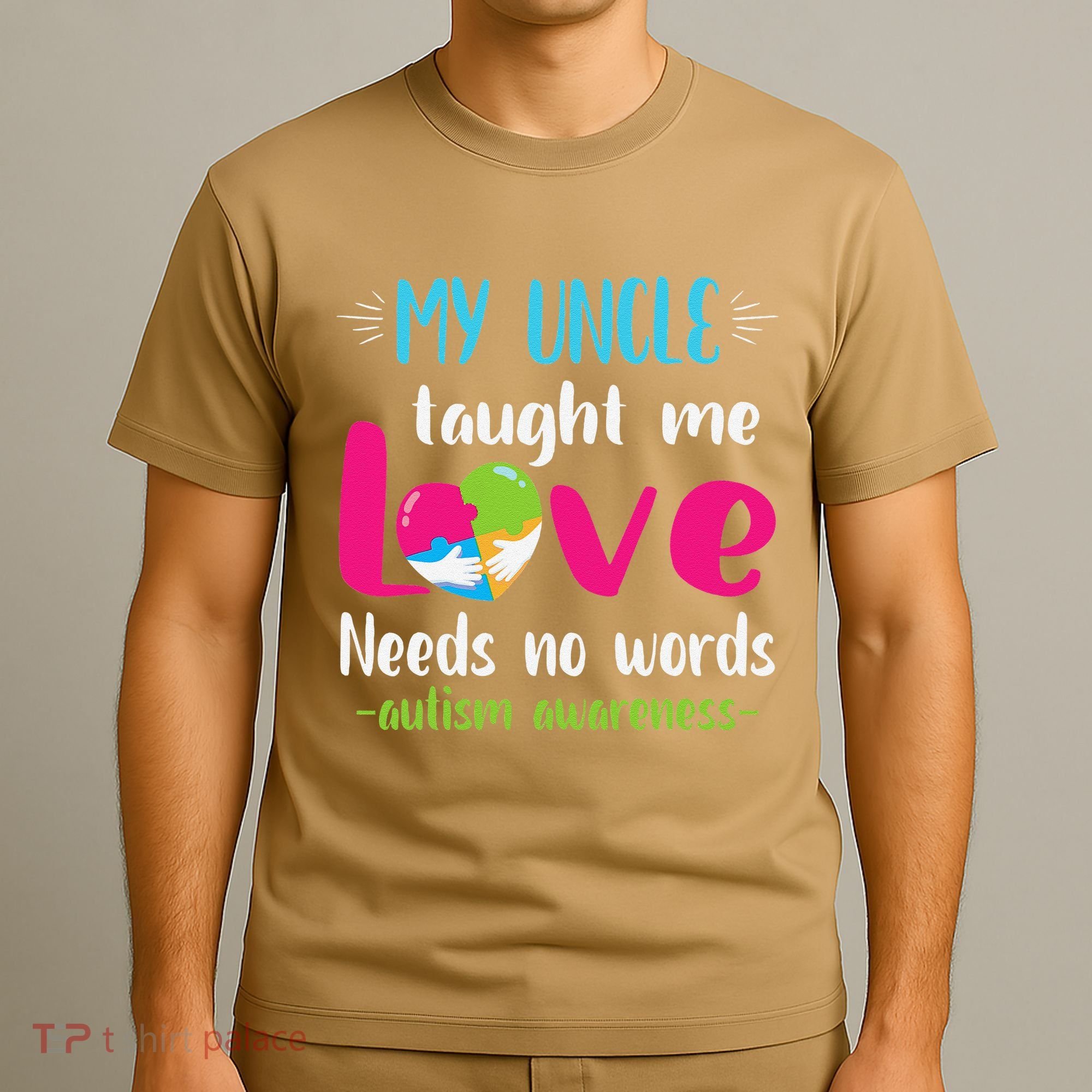 Niece Nephew My Uncle Taught Me Love Needs No Words Autism T-Shirt