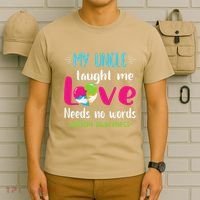 Niece Nephew My Uncle Taught Me Love Needs No Words Autism T-Shirt thumb 6