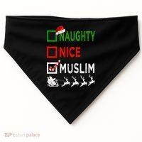Naughty Nice Muslim Christmas Pajamas Funny Santa Hat Xmas Cool Gift USA-Made Doggie Bandana thumb 0