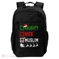 Naughty Nice Muslim Christmas Pajamas Funny Santa Hat Xmas Cool Gift Backpack thumb 0