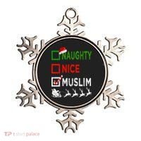 Naughty Nice Muslim Christmas Pajamas Funny Santa Hat Xmas Cool Gift Ornament thumb 0