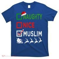 Naughty Nice Muslim Christmas Pajamas Funny Santa Hat Xmas Cool Gift T-Shirt thumb 0