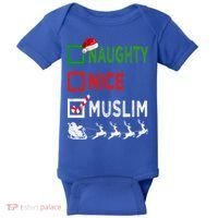 Naughty Nice Muslim Christmas Pajamas Funny Santa Hat Xmas Cool Gift Baby Bodysuit thumb 0