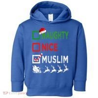 Naughty Nice Muslim Christmas Pajamas Funny Santa Hat Xmas Cool Gift Toddler Hoodie thumb 0