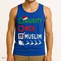 Naughty Nice Muslim Christmas Pajamas Funny Santa Hat Xmas Cool Gift Tank Top thumb 3