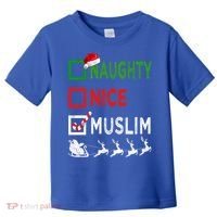 Naughty Nice Muslim Christmas Pajamas Funny Santa Hat Xmas Cool Gift Toddler T-Shirt thumb 0