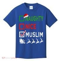 Naughty Nice Muslim Christmas Pajamas Funny Santa Hat Xmas Cool Gift Kids T-Shirt thumb 0
