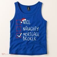 Nice Naughty Mortgage Broker Christmas Xmas Santa Claus Cute Gift Tank Top thumb 2
