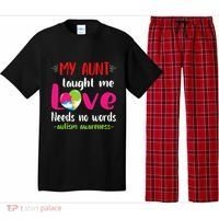 Niece Nephew My Aunt Taught Me Love Needs No Words Autism Pajama Set thumb 0