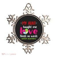 Niece Nephew My Aunt Taught Me Love Needs No Words Autism Ornament thumb 0