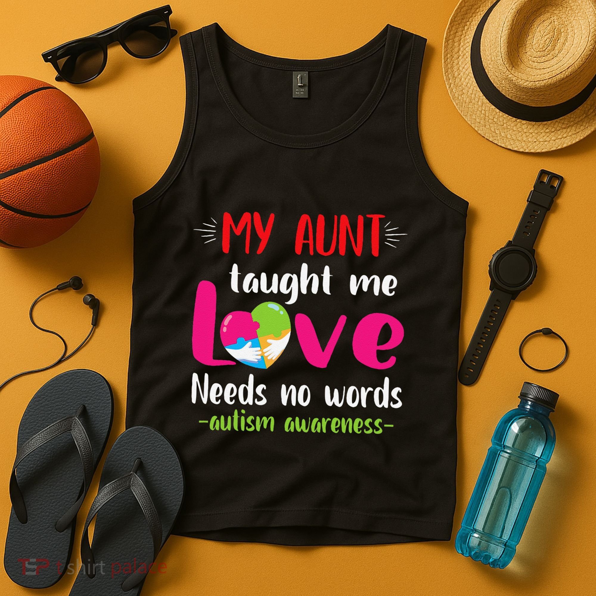 Niece Nephew My Aunt Taught Me Love Needs No Words Autism Tank Top