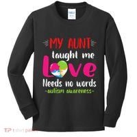 Niece Nephew My Aunt Taught Me Love Needs No Words Autism Kids Long Sleeve Shirt thumb 0